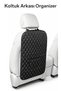 Car Seat Back Organizer Leather - Auto Goods Organizer Luxury Design with Pockets - Silver