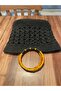 Special Design Black Knitted Bag with Natural Bamboo Handle, Paper String Beach and Daily Bag - 4