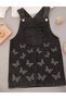 Girls' Festive Butterfly Stone Embroidered Jean Gilet Dress and Ruffle Sleeve Blouse Set 3-7 Years - 3