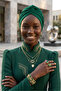 Green Ready-made Hijab Hijab Outdoor and Pool Cap with Cross Hooks - 7