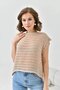 Women's Openwork Boat Neck Casual Summer Blouse 8253Sw - 8