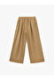 Comfortable Fit Pleated Wide-Leg Trousers with Elastic Waist and Pockets - 3