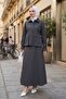 Bellows Pocket Shirt Skirt Double Set 1551 - Anthracite - 3
