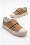 Unisex Tan Velcro Children's Sports Shoes Breathable Lightweight Orthopedic Non-Slip Sole Daily Sneakers - 3