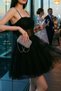 Transparent Tulle Waist Puffy Skirted Strap Graduation Party Tutu Birthday New Year Christmas Celebration Leisure Mini Evening Dress Night Dress Black - 5