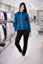 Women's Petrol-Black Combination Tracksuit Set - 3