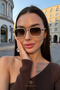 Oriel Unisex Cream Brown Luxury Metal Sunglasses