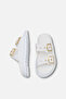 Ophelia White Women's Rustic Stylish Double Buckle Orthopedic Comfortable Ergonomic Non-Slip Sole Slippers - 4