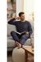 Bayram Men's Pajama Set Plaid Pieces Pocketed 100% Cotton Comfortable Cut Short Sleeve Sleep Set, Dowry Set - 3