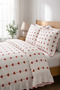 Ruffled 100% Cotton Bow Single Duvet Cover Set - 5