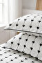 Double Duvet Cover Set %100 Cotton with Heart and Bow Decorations - 4