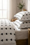 Ruffled 100% Cotton Bow Single Duvet Cover Set - 4