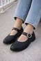 Stylish Design Buckle Elastic Classic Ballerina Shoes - 4