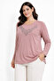 New Pattern Stone Embroidered Round Neck L Stretch Fabric Mother Combed Cotton Blouse 6670 - 2