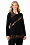 Women's Middle Age and Above Laser Print Patterned Mother Combed Cotton Blouse 30583 - 3
