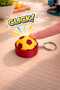 Yellow-Red Football Ball Design Switch Sound Clicker Keychain Bag Ornament