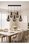 Snowman 5-In-A-Row ✨   Black Body with Smoked Glop Glass ✨ Ceiling Mounted Living Room Chandelier Glass Chandelier ✨   Modern Chandelier Models Lighting Ceiling Lighting Dining Table Top Chandelier Lighting - 5