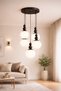 Snowman 5-Piece Pendant Lamp Black and White Glop Ceiling Mounted Pendant Lamp Chandelier Living Room Chandelier Kitchen Glass Chandelier ✨   Modern Chandelier Models Lighting Ceiling Lighting Living Room Chandelier Metal Body - 3