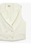 Buttoned Double-Breasted Blazer Vest with Pockets - 5