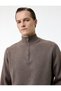 Long Sleeve Regular Fit Basic Half Zip Knit Sweater