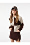 Long Sleeve Crew Neck Color Block Sweater - 2