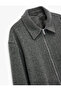 Long Sleeve Pocket Zipper Shirt Collar Cashmere Bomber Jacket - 6