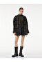 Plaid Coat Long Sleeve with Pockets and Shepherd Stitch Detail