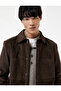 Regular Fit Cotton Pocket Classic Collar Long Sleeve Corded Fabric Velvet Shirt Jacket - 2