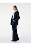 Wide Leg Fabric Baggy Pants with Pocket and Belt Detail - 2