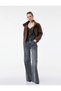 Long Sleeve Pocketed Stand Collar Buttoned Double Breasted Short Cashmere Coat