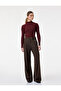 High Waist Belt Detailed Plaid Wide Leg Trousers