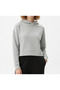 Women's Long Sleeve Hooded Basic Crop Sweatshirt - Gray