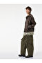 Cotton Comfortable Fit Stoppered Waist Lace-Up Cargo Pocket Pack Balloon Pants - 2