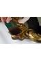 500 Series No:60 Blue Squirrel Hair Flat Gold Foil Beard Brush - 4