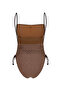 Jacquard mink swimsuit with gathered sides - 2