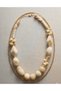 Women's Ecru Vintage Style Double Layered Beaded Bijoux Necklace Set - Multiple Showy Necklaces - 2