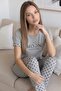 Melanj Wonderful Patterned Bamboo Short Sleeve Women's Pajama Set - 4