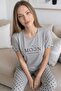 Melanj Wonderful Patterned Bamboo Short Sleeve Women's Pajama Set - 5