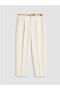 Lcw Visionecru Belted Carrot Cut Pleated Women's Trousers - 3