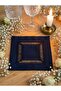 Linen Black Cocktail Napkin with Ribbon, Single - 3