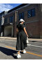 Women's V-Neck Short Sleeve Pocket Long Loose Summer Dress - 4