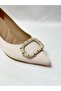 Ll2723 satin material special imported buckle special design galvanized taper heel shoe beige - 5