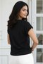 Women's Crew Neck Jersey Cotton Floral Embroidered Short Sleeve Sporty Stylish Blouse - 4