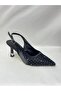 Ll2724 Satin Material Special Stone Embroidered Special Design Heel Shoes with Inside Pad for Evening Wear Black - 3