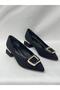Ll2725 Satin Material Imported Stone Special Buckle Galvanized Special Pad Inside the Heel Heel Shoes Black