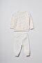 Unisex Baby Cotton Ecru Sweatshirt Tracksuit Set - Balloon Patterned - 6