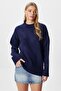 Women's Oversize Crew Neck Soft Textured Loose Knitwear Sweater Daily Use Seasonal - 5