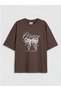 Lcw Kids Brown Crew Neck Printed Girls' T-Shirt - 2