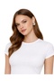 White Crew Neck Ultra Soft Women's Short Sleeve Bodysuit - 4