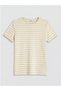 Lcw Kidswhite Crew Neck Striped Girls' T-Shirt - 3